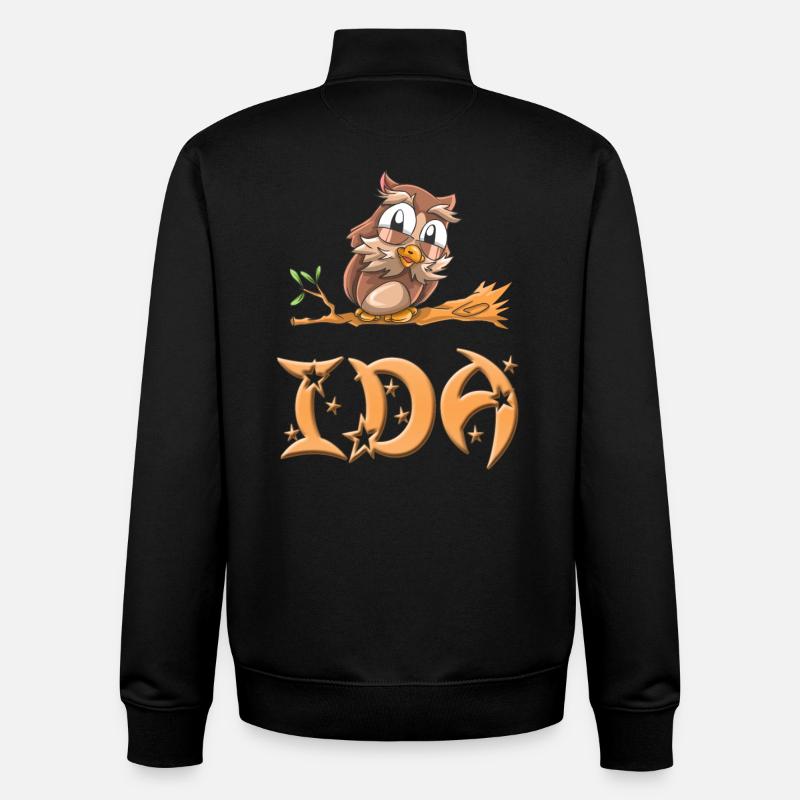 Owl Ida - Unisex Organic Zip Sweatshirt by Stanley/Stella - black
