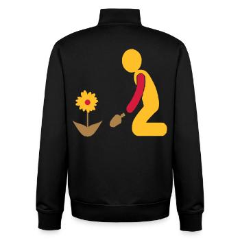 jardin - Sweat zippé unisexe en coton bio Stanley/Stella - noir - Dos - AI Model Male 185 light (185cm)