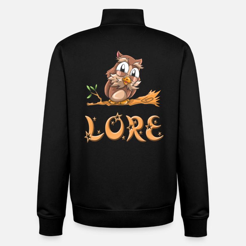 Hibou Lore - Sweat zippé unisexe en coton bio Stanley/Stella - noir