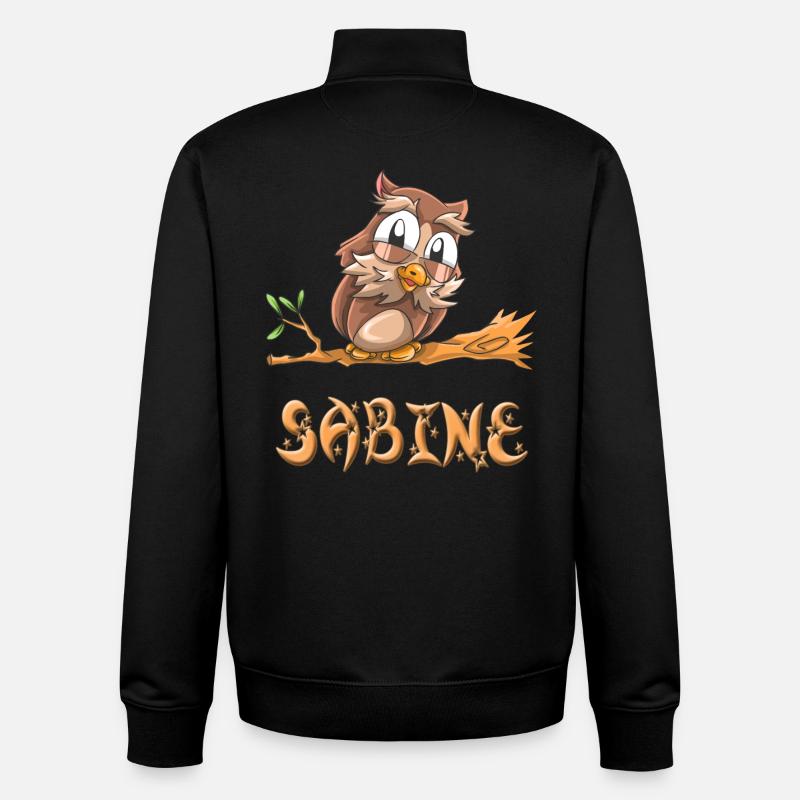 Eule Sabine - Unisex Organic Zip Sweatshirt von Stanley/Stella - Schwarz