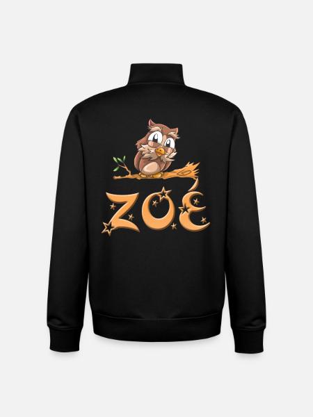 Owl Zoé - Unisex Organic Zip Sweatshirt by Stanley/Stella - black
