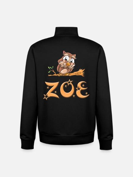Hibou Zoe - Sweat zippé unisexe en coton bio Stanley/Stella - noir