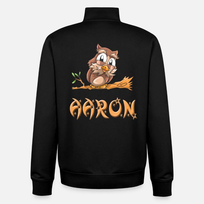 Hibou Aaron - Sweat zippé unisexe en coton bio Stanley/Stella - noir