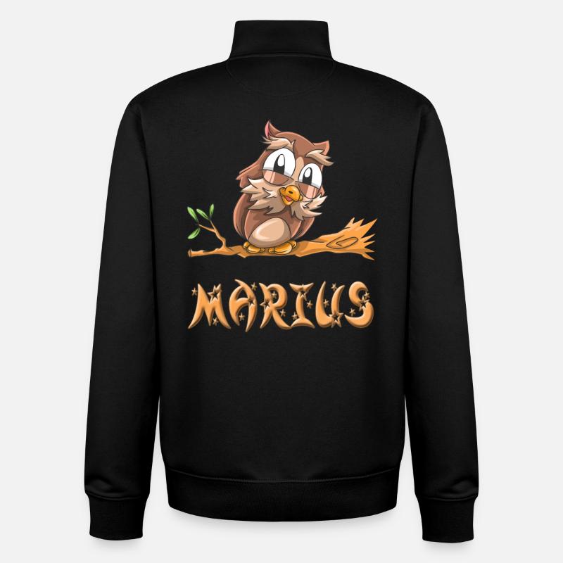Owl Marius - Unisex Organic Zip Sweatshirt by Stanley/Stella - black