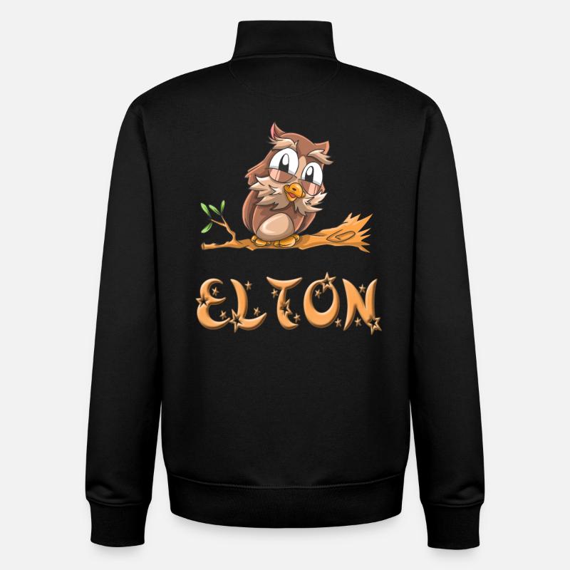 Owl Elton - Unisex Organic Zip Sweatshirt by Stanley/Stella - black