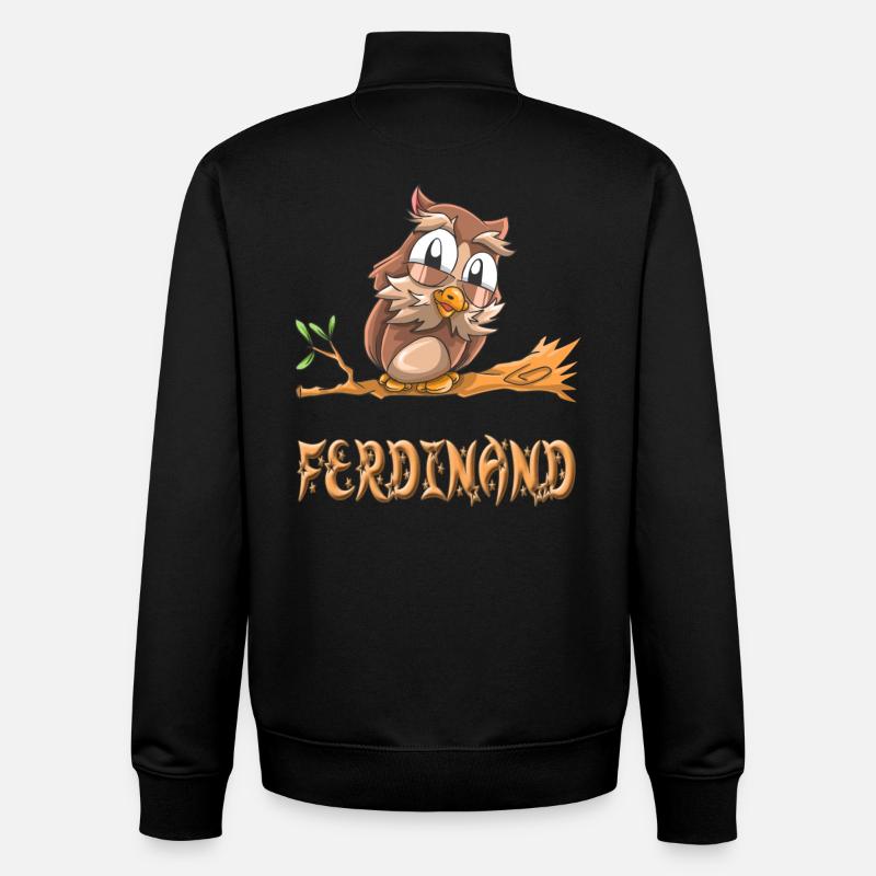 Owl Ferdinand - Unisex Organic Zip Sweatshirt by Stanley/Stella - black