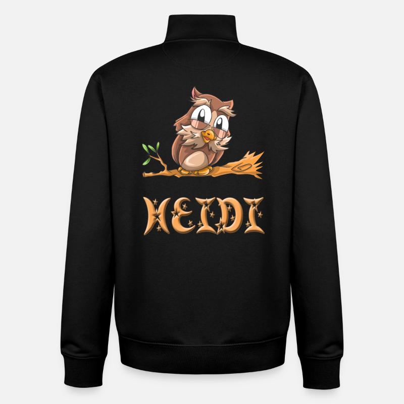 Owl Heidi - Unisex Organic Zip Sweatshirt by Stanley/Stella - black