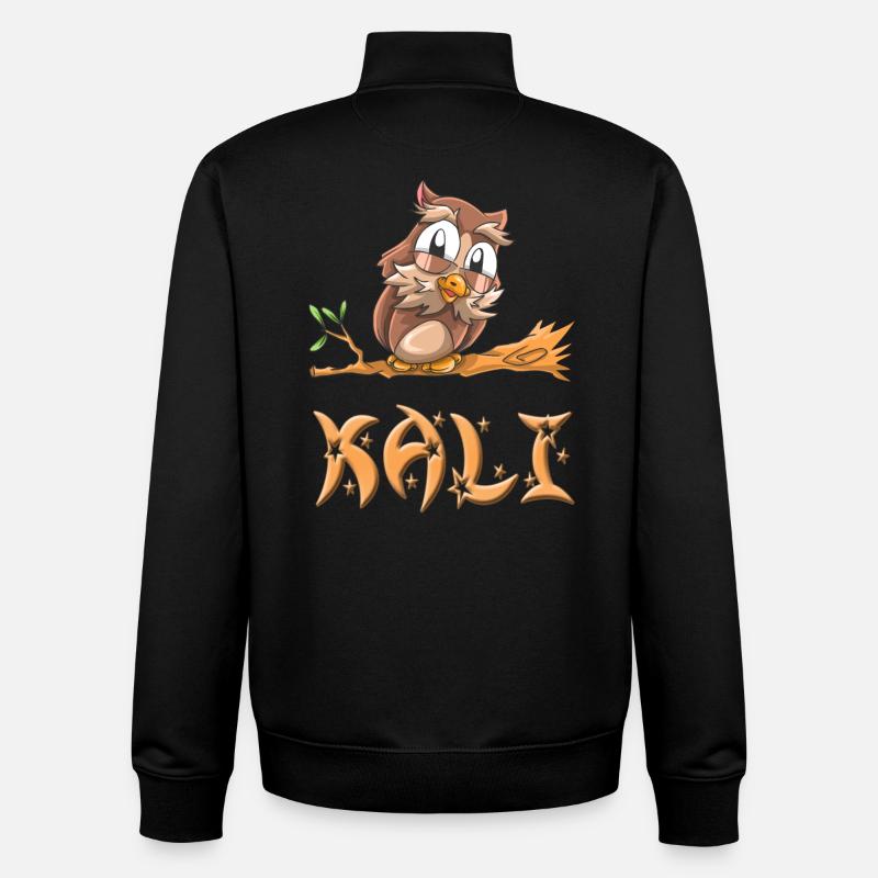 Hibou Kali - Sweat zippé unisexe en coton bio Stanley/Stella - noir