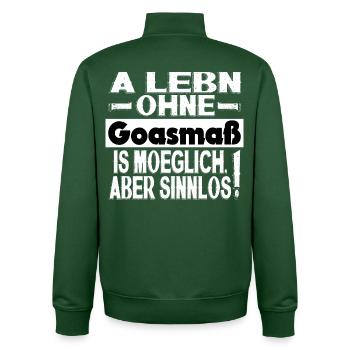 A LEBN OHNE GOASMAß IS MÖGLICH ABER SINNLOS! - Unisex Organic Zip Sweatshirt von Stanley/Stella - Flaschengrün - Hinten - AI Model Male 185 dark (185cm)