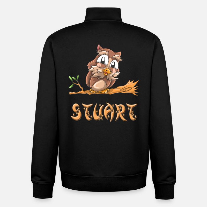Eule Stuart - Unisex Organic Zip Sweatshirt von Stanley/Stella - Schwarz