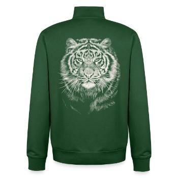 Tiger - Unisex Organic Zip Sweatshirt by Stanley/Stella - bottle green - Back - AI Model Male 185 dark (185cm)