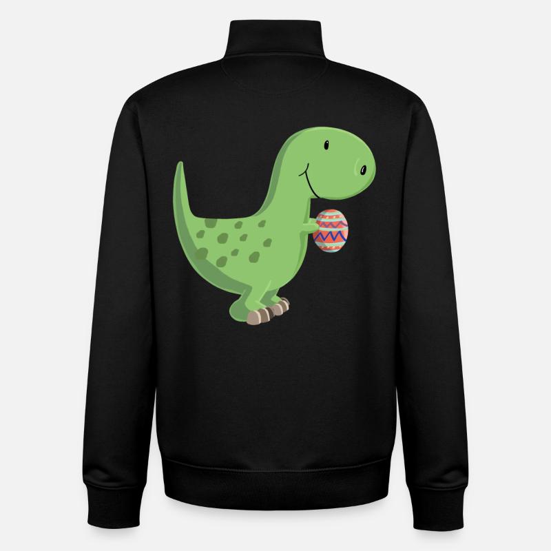 Dino with egg - Unisex Organic Zip Sweatshirt by Stanley/Stella - black