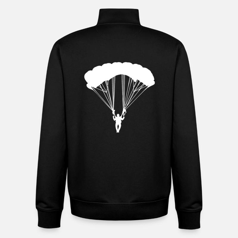 parachute blanc - Sweat zippé unisexe en coton bio Stanley/Stella - noir