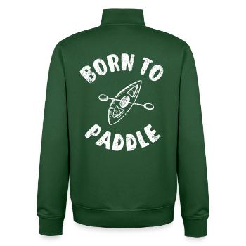Born To Paddle kayak - canoe - kayak - boat - Unisex Organic Zip Sweatshirt by Stanley/Stella - bottle green - Back - AI Model Male 185 dark (185cm)