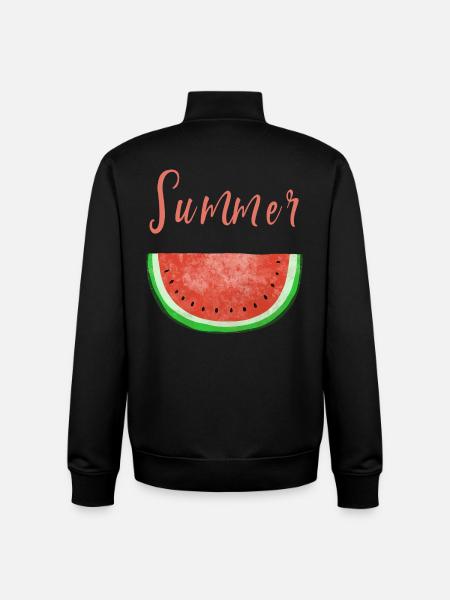 Summer Time Watermelon - Melon - Summer - Unisex Organic Zip Sweatshirt by Stanley/Stella - black