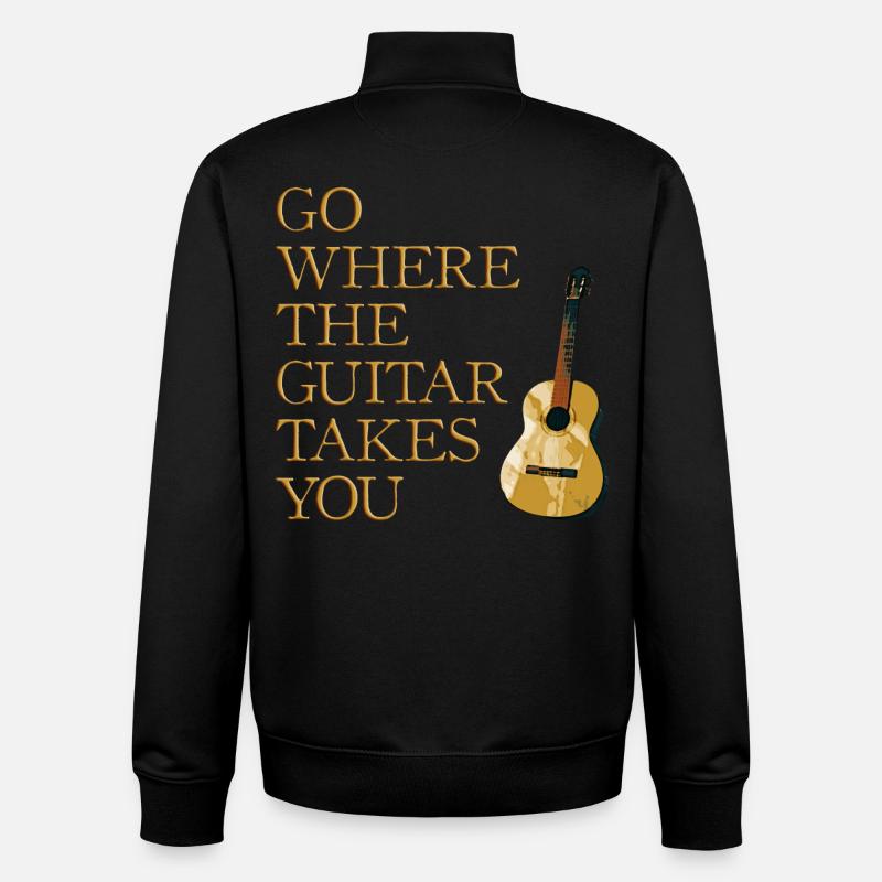 Guitars way - Unisex Organic Zip Sweatshirt by Stanley/Stella - black