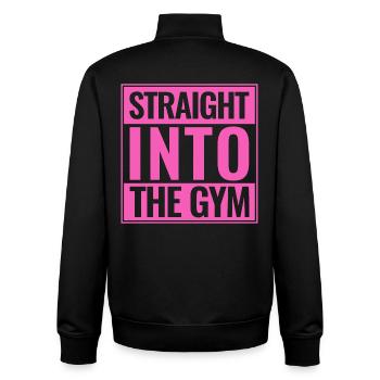 Gymnase sportif disant directement dans le gymnase - Sweat zippé unisexe en coton bio Stanley/Stella - noir - Dos - AI Model Male 185 light (185cm)