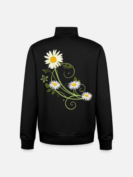 Rank with margerite and daisies - Unisex Organic Zip Sweatshirt by Stanley/Stella - black