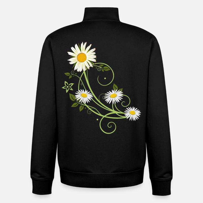 Ranke mit Margerite und Gänseblümchen - Unisex Organic Zip Sweatshirt von Stanley/Stella - Schwarz