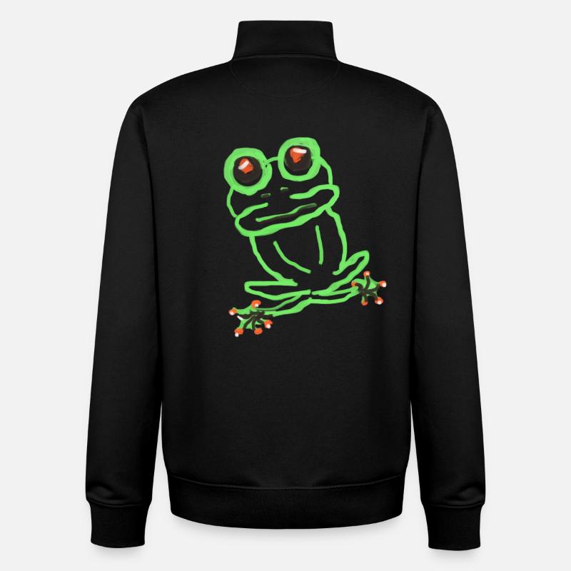 frog - Unisex Organic Zip Sweatshirt by Stanley/Stella - black