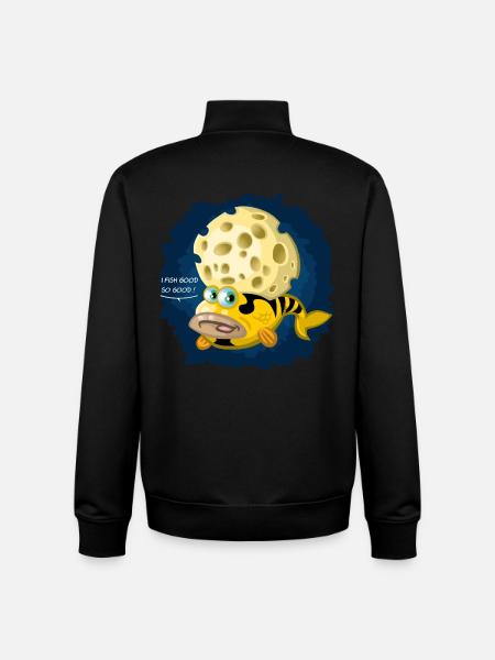 Funky fish - Unisex Organic Zip Sweatshirt by Stanley/Stella - black