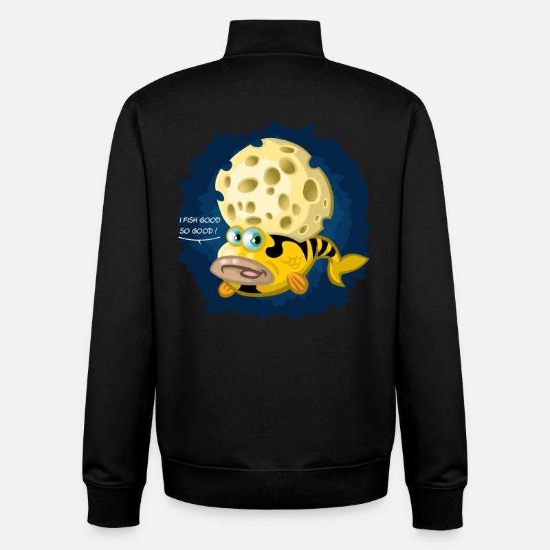 Funky fish - Unisex Organic Zip Sweatshirt by Stanley/Stella - black