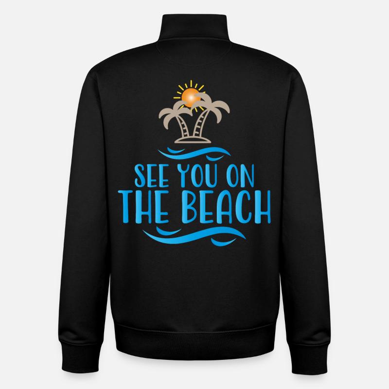 Beach - Unisex Organic Zip Sweatshirt by Stanley/Stella - black