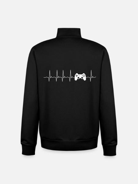 Gamer heart - Unisex Organic Zip Sweatshirt by Stanley/Stella - black