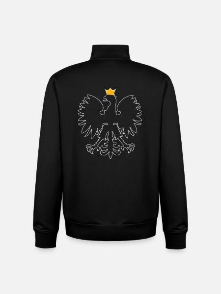 Poland Polska Polish coat of arms Patriotism eagle - Unisex Organic Zip Sweatshirt by Stanley/Stella - black