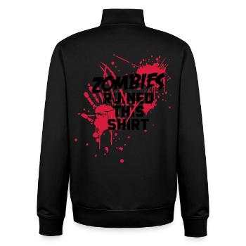zombies runied this shirt - zombie blood bloody - Unisex Organic Zip Sweatshirt by Stanley/Stella - black - Back - AI Model Male 185 light (185cm)