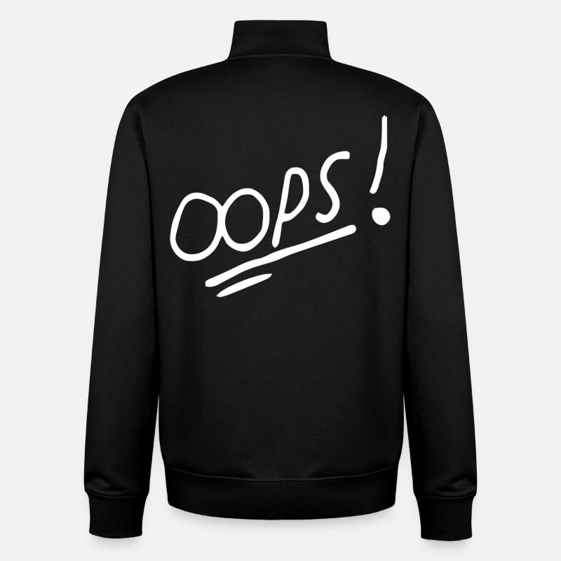 Vibrant Oops Handwritten Text Design - Unisex Organic Zip Sweatshirt by Stanley/Stella - black