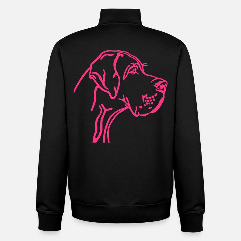 great dane - Sweat zippé unisexe en coton bio Stanley/Stella - noir