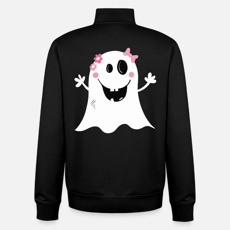 Lustiges Mädchen Gespenst I Halloween - Unisex Organic Zip Sweatshirt von Stanley/Stella - Schwarz
