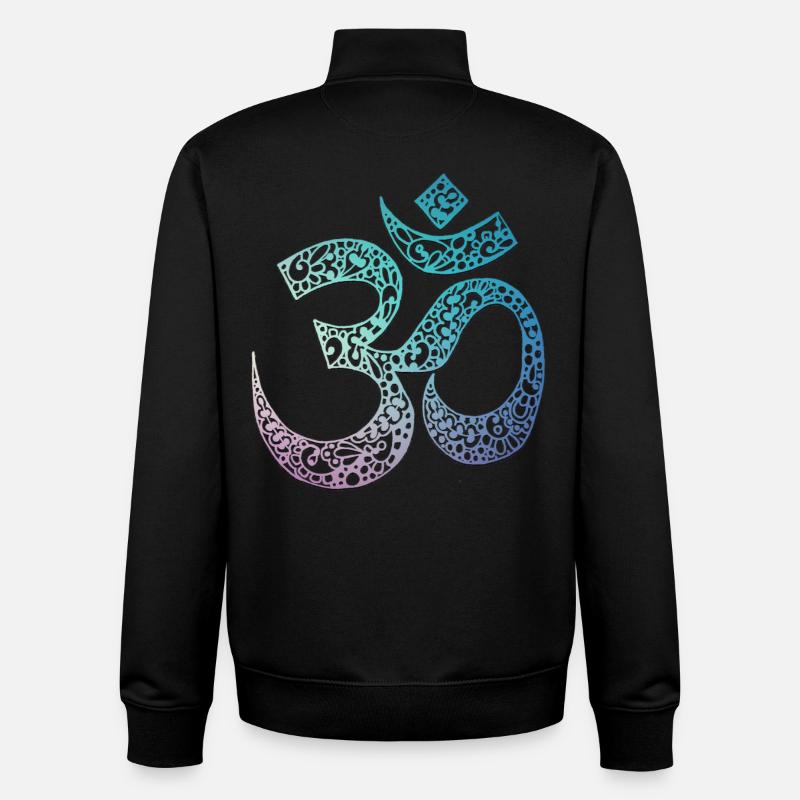 Om - Sweat zippé unisexe en coton bio Stanley/Stella - noir