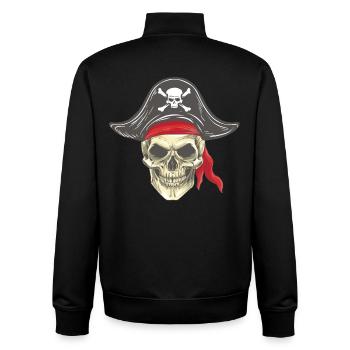 Piratenkopf Piratenschädel mit Hut Bandana - Unisex Organic Zip Sweatshirt von Stanley/Stella - Schwarz - Hinten - AI Model Male 185 light (185cm)