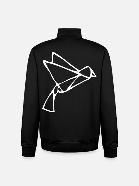 Origami Swallow - Unisex Organic Zip Sweatshirt by Stanley/Stella - black