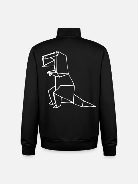 Dino Rex - T-Rex - Origami - Unisex Organic Zip Sweatshirt by Stanley/Stella - black
