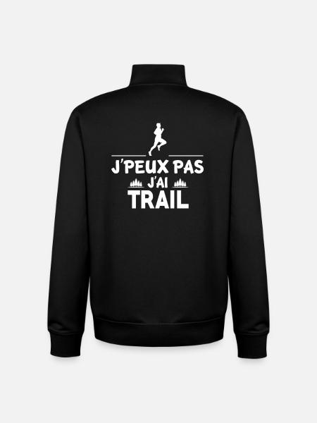 J'PEUX PAS J'AI TRAIL - Sweat zippé unisexe en coton bio Stanley/Stella - noir