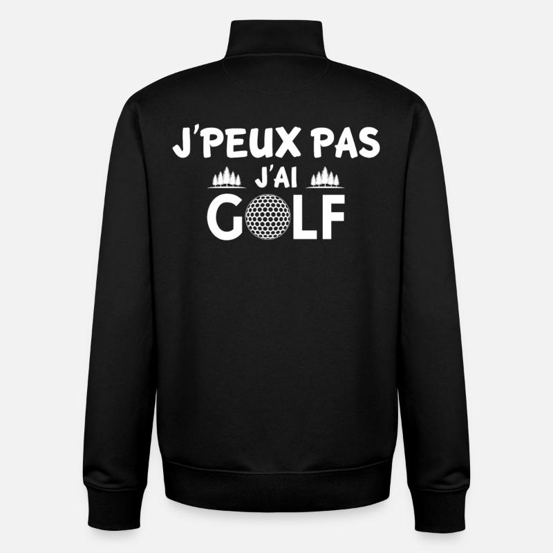 I can't I golf - Unisex Organic Zip Sweatshirt by Stanley/Stella - black