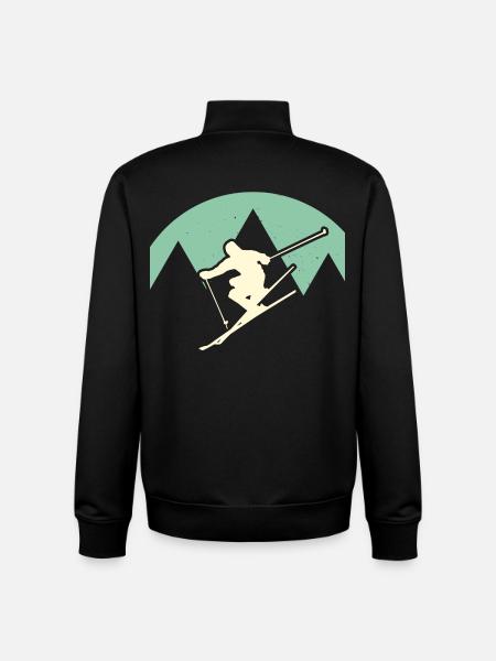 skier - Unisex Organic Zip Sweatshirt by Stanley/Stella - black