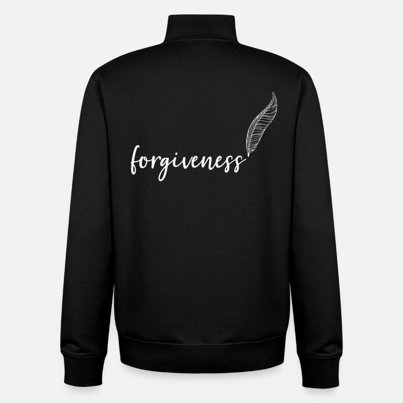Calligraphie au pardon avec pardon - Sweat zippé unisexe en coton bio Stanley/Stella - noir