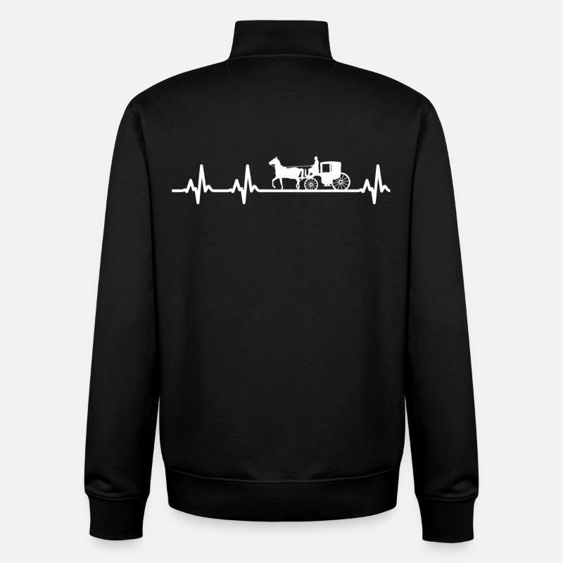 Coachman carriage horse - Unisex Organic Zip Sweatshirt by Stanley/Stella - black