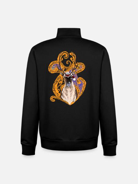 Christmas reindeer - Unisex Organic Zip Sweatshirt by Stanley/Stella - black