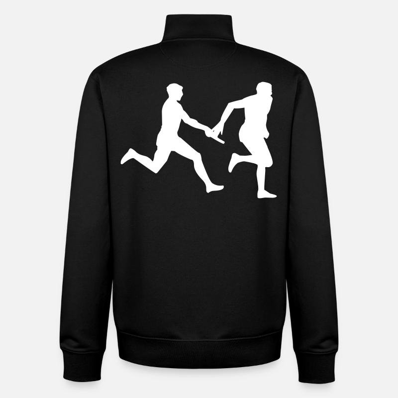 course de relais - Sweat zippé unisexe en coton bio Stanley/Stella - noir