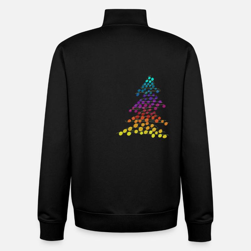 Regenbogen Neon-Weihnachtsbaum – Dots & Lights - Unisex Organic Zip Sweatshirt von Stanley/Stella - Schwarz