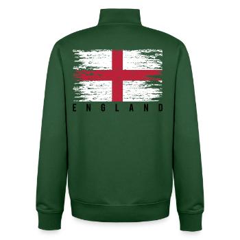 Distressed English Cross - Unisex Organic Zip Sweatshirt by Stanley/Stella - bottle green - Back - AI Model Male 185 dark (185cm)