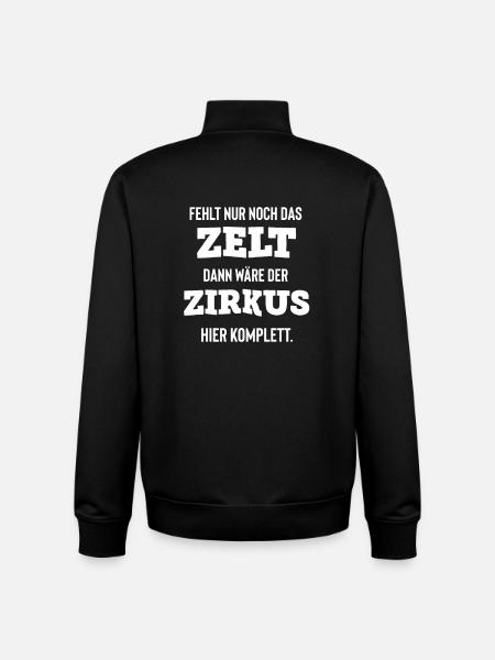 cirque - Sweat zippé unisexe en coton bio Stanley/Stella - noir