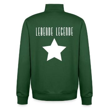 Légende vivante - Sweat zippé unisexe en coton bio Stanley/Stella - vert bouteille - Dos - AI Model Male 185 dark (185cm)