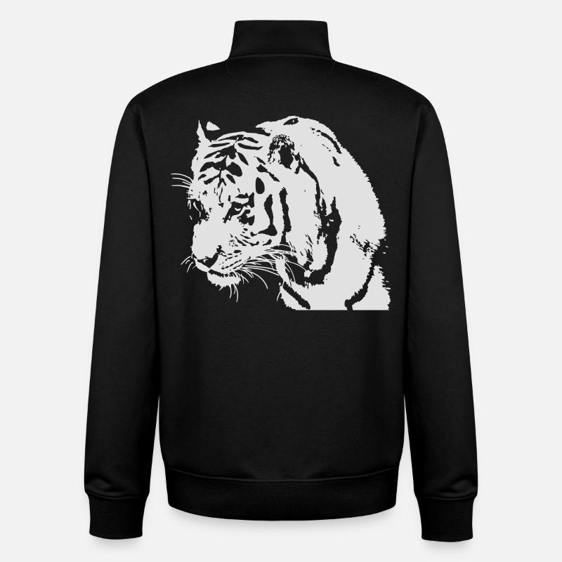 Tiger - Unisex Organic Zip Sweatshirt von Stanley/Stella - Schwarz