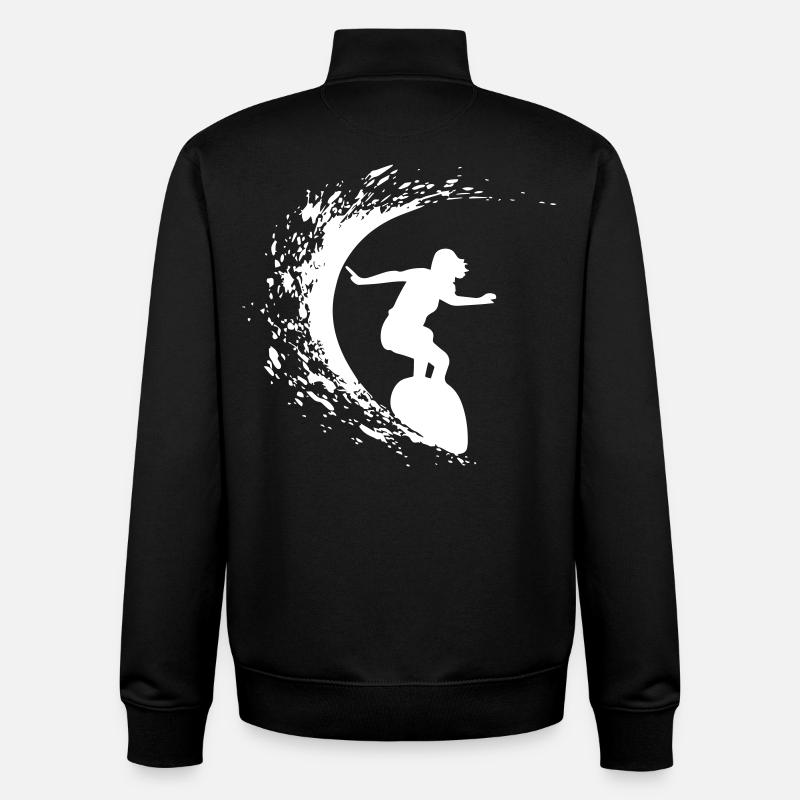 Surf - Sweat zippé unisexe en coton bio Stanley/Stella - noir